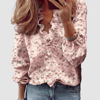 Lotta | Elegant ruffle blouse with romantic floral pattern