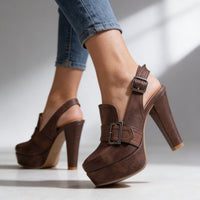 Jana | Platform Slingback Block Heel Loafer with Elegant Design