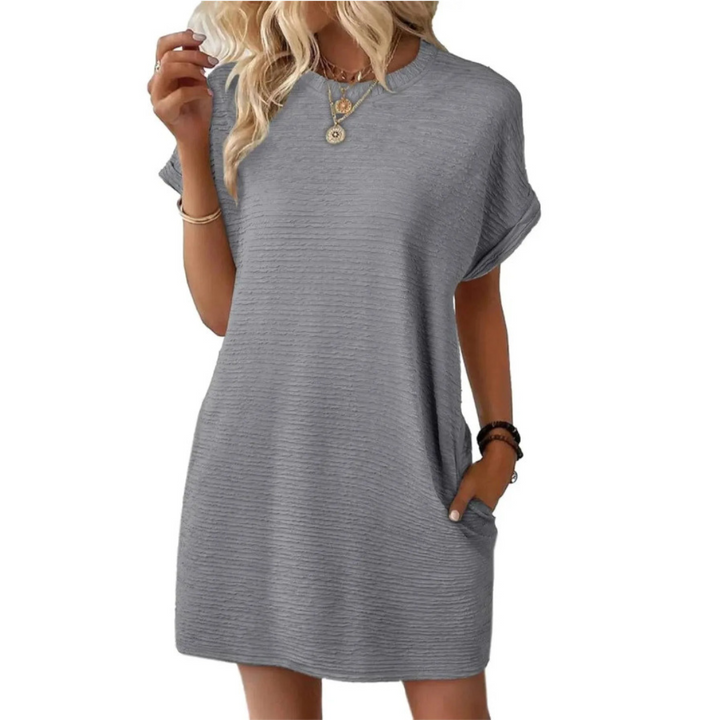 Daria | Strukturierter, Bequemer & Stilvolles T-Shirt Kleid Damen 11