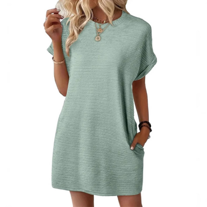 Daria | Strukturierter, Bequemer & Stilvolles T-Shirt Kleid Damen 2