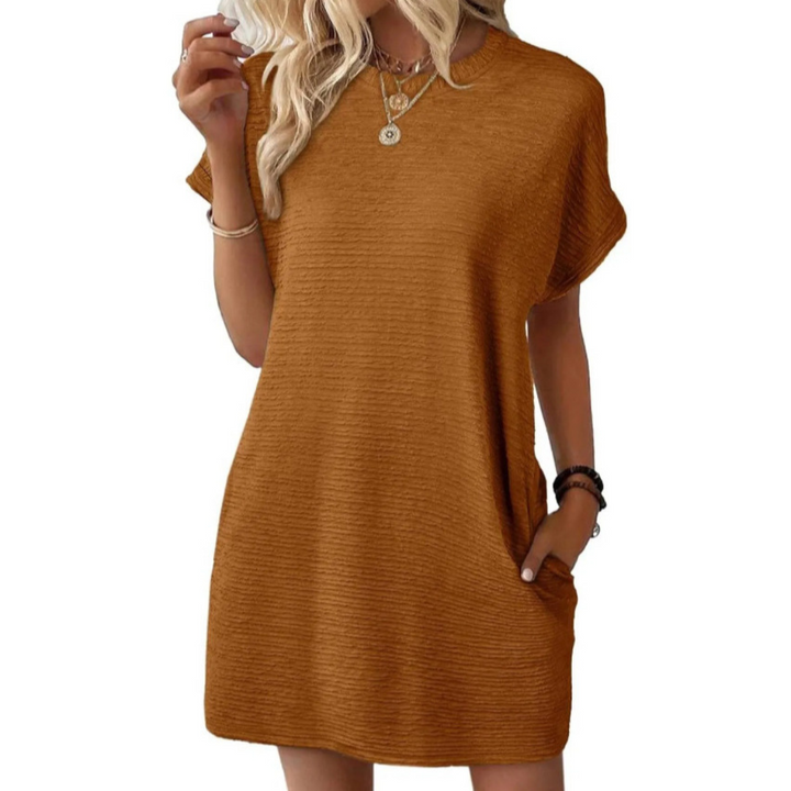 Daria | Strukturierter, Bequemer & Stilvolles T-Shirt Kleid Damen 5