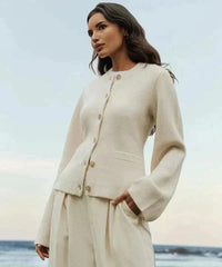 Martina | Elegant and Warm Wool-Blend Knit Cardigan