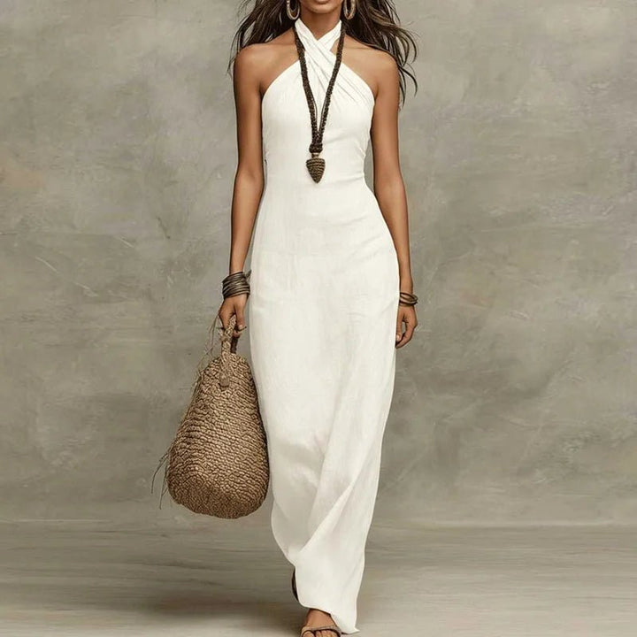Elara | Atmungsaktives, Elegantes Neckholder Maxikleid Sommer für Damen 0