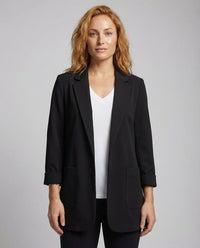 Helena | Elegant long blazer with modern open-front cut