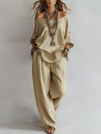 Marina | Luxurious resort set with silky finish and wide leg