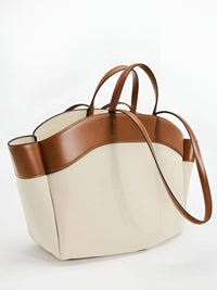 Claudia | Klassische Canvas Tragetasche Mit Lederdetails Für Damen