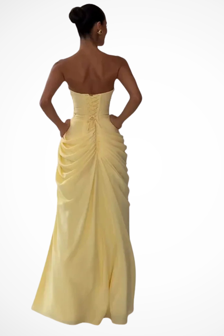 Elena | Elegantes, Raffiniertes &amp; Trägerloses Maxikleid 4