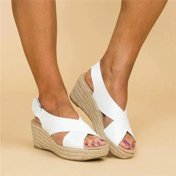 Elisa | Atmungsaktive und bequeme orthopädische Sommer Keilabsatzsandalen 1