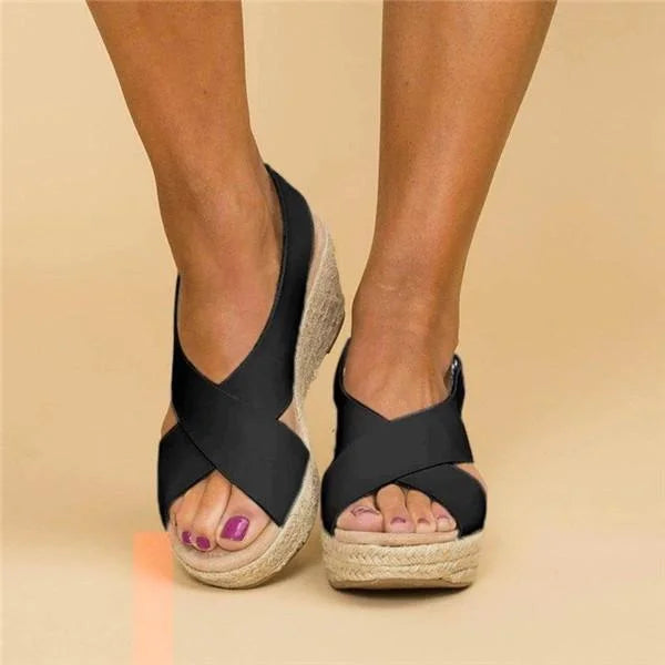 Elisa | Atmungsaktive und bequeme orthopädische Sommer Keilabsatzsandalen 2