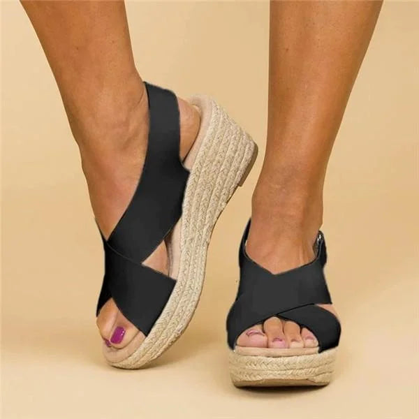 Elisa | Atmungsaktive und bequeme orthopädische Sommer Keilabsatzsandalen 5