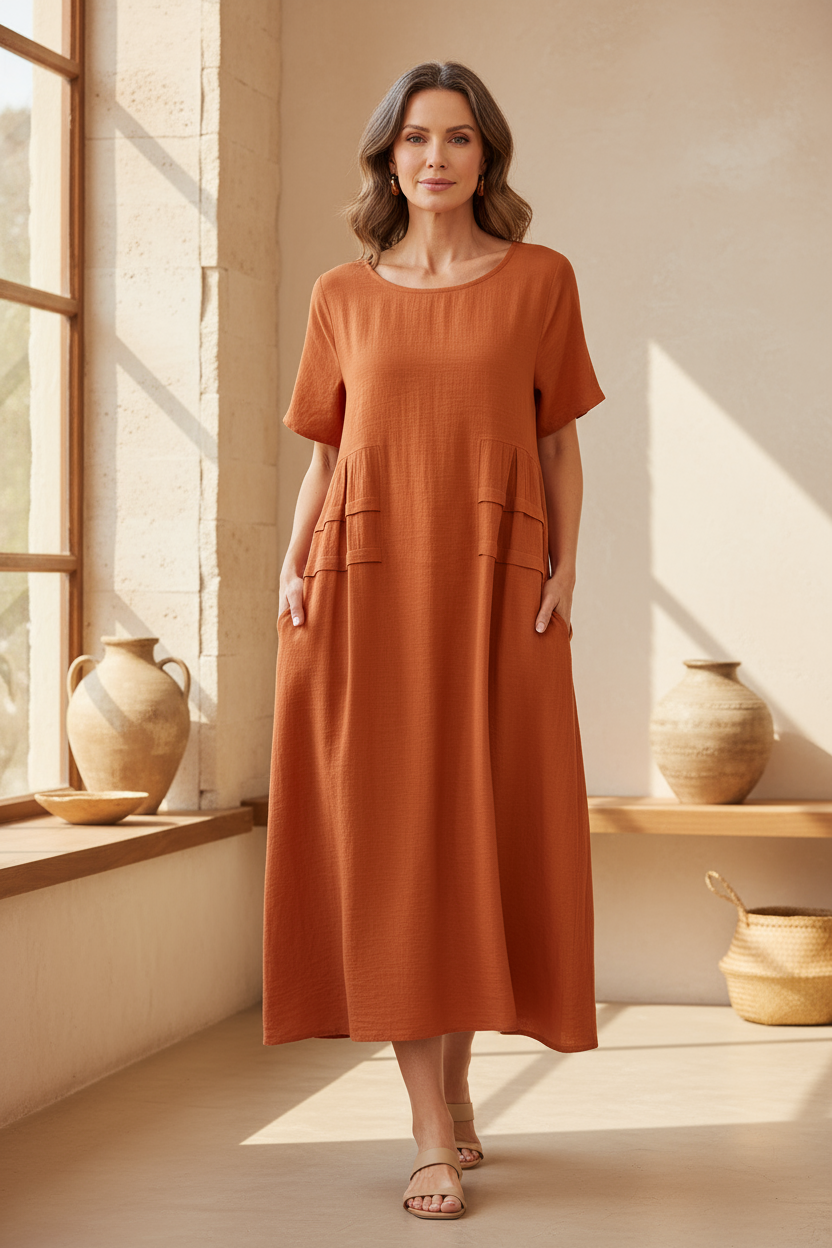 Elise | Bauchbedeckendes Damen-Midikleid 1