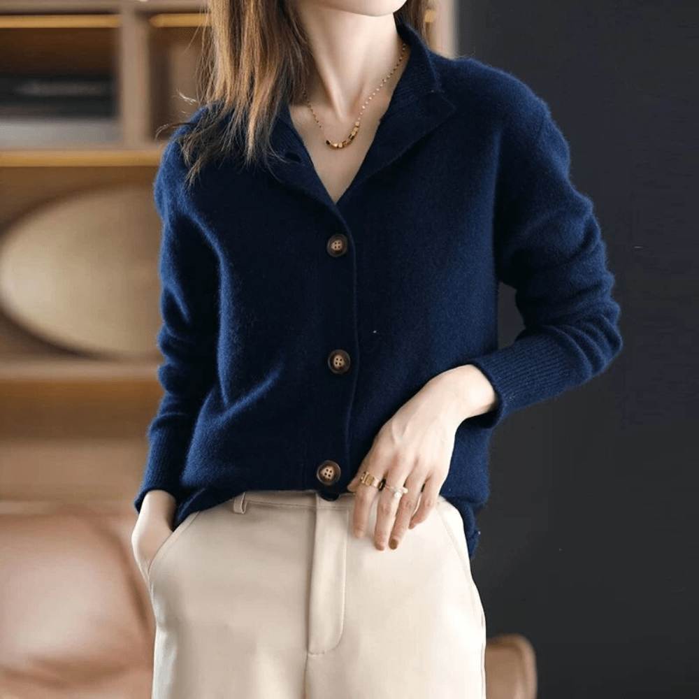 Elise | Luxuriöse und elegante Damen Kaschmir Strickjacke 4