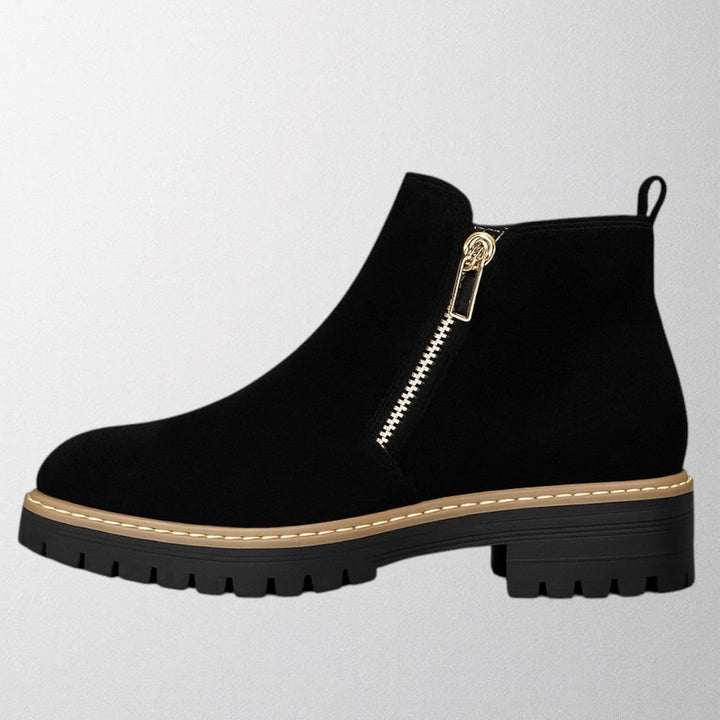 Elizabeth | Bequeme und elegante Stiefeletten mit runder Zehenpartie und seitlichem Reißverschluss 0