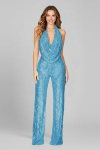 Olivia | Glamorous and Elegant Sequin Halter Jumpsuit