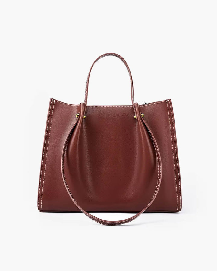 Elowen | Elegante Tragetasche aus Veganem Leder mit Kontrastnähten 3