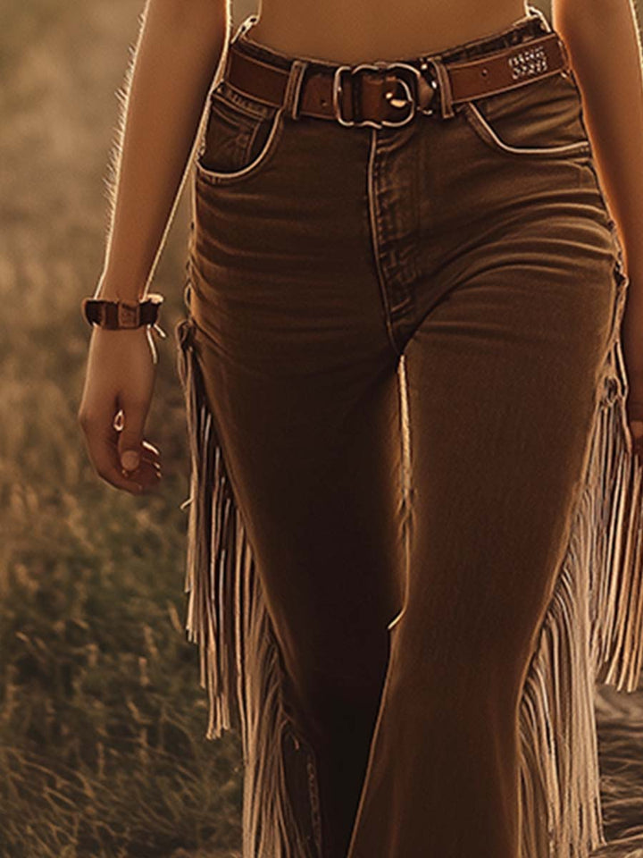 Elysia | Bequeme, Trendige &amp; Dramatische Fransen Flare Jeans 3