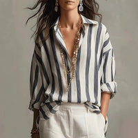 Jana | Elegant Striped Button-Down Shirt for Women
