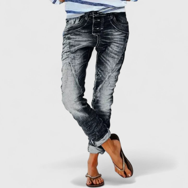 Elysia | Trendige Distressed Damenjeans mit Weitem Bein – Casual &amp; Bequem 0