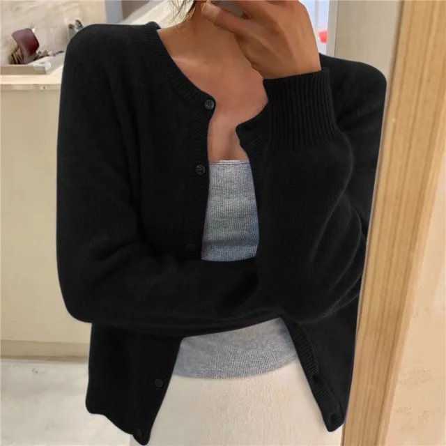 Emma | Damen-Cardigan mit Knopfleiste, kurz geschnitten, lockere Passform 1