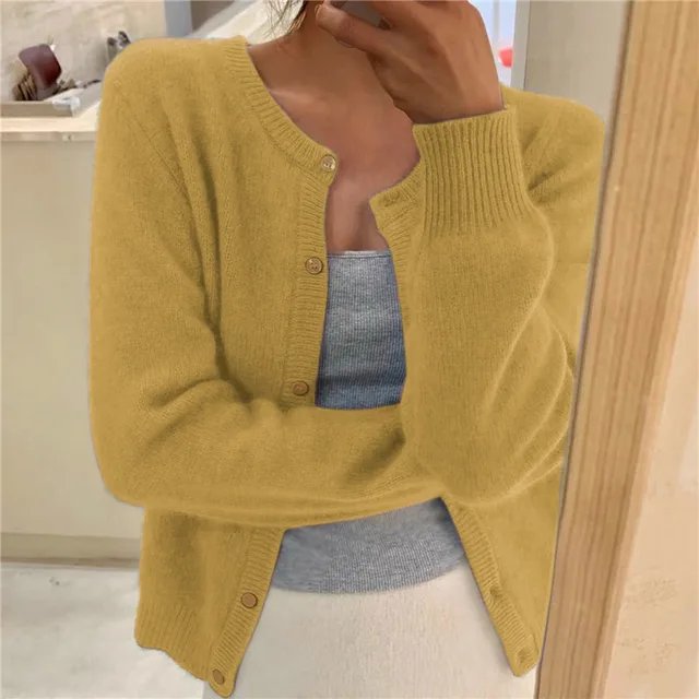 Emma | Damen-Cardigan mit Knopfleiste, kurz geschnitten, lockere Passform 5