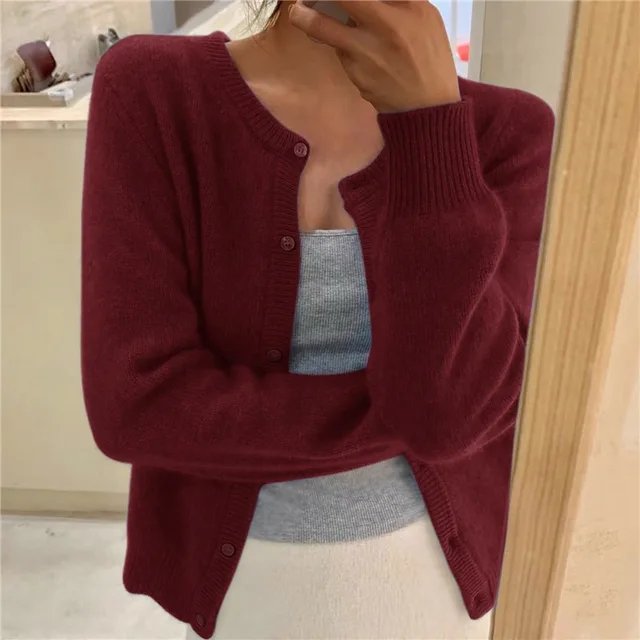 Emma | Damen-Cardigan mit Knopfleiste, kurz geschnitten, lockere Passform 6