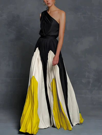 Emma | Elegantes farblich abgesetztes Abend-Maxikleid 0