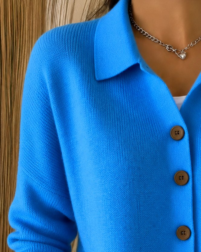 Emma | Lässiger Damen-Strickcardigan mit Knopfleiste und Kragen in bequemer Passform 1