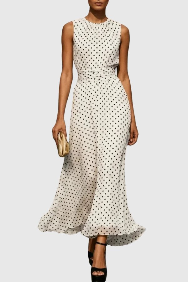 Emma | Zeitloses und elegantes polka dots Maxikleid 0