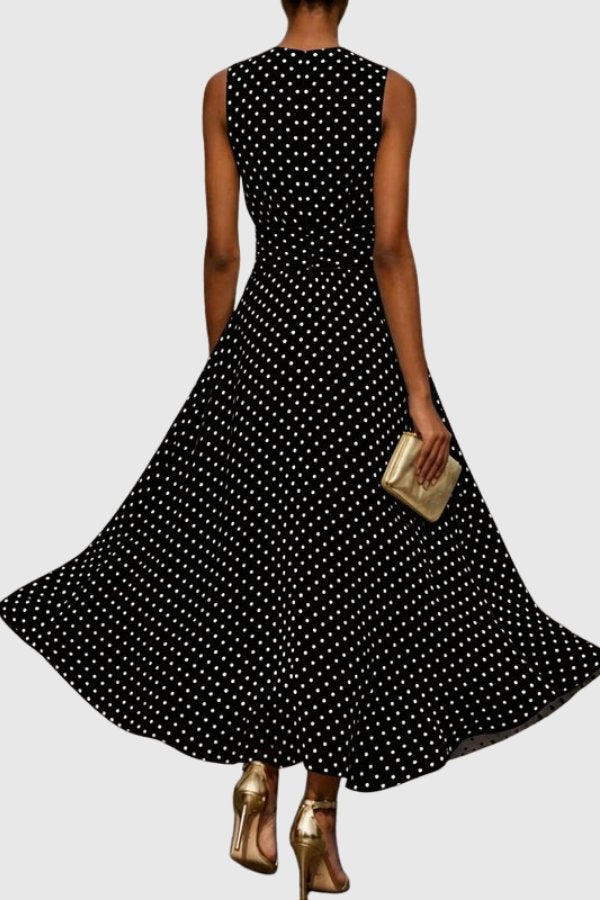 Emma | Zeitloses und elegantes polka dots Maxikleid 3
