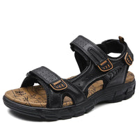 Lukas | Comfortable and Orthopedic Leather Sandals with Velcro Closure