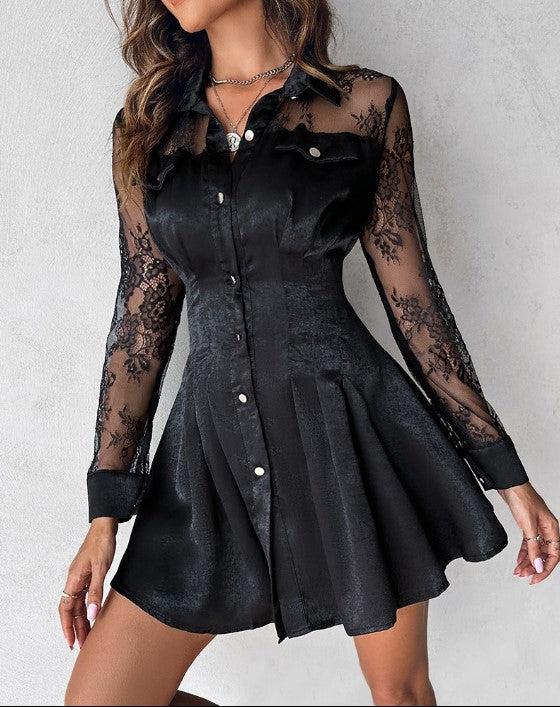 Evelina | Elegantes, Feminines Damenkleid – Festliches Mini-Kleid mit Spitzenärmeln 2