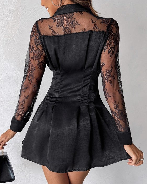Evelina | Elegantes, Feminines Damenkleid – Festliches Mini-Kleid mit Spitzenärmeln 5