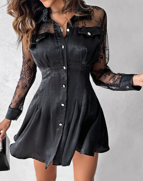 Evelina | Elegantes, Feminines Damenkleid – Festliches Mini-Kleid mit Spitzenärmeln 7
