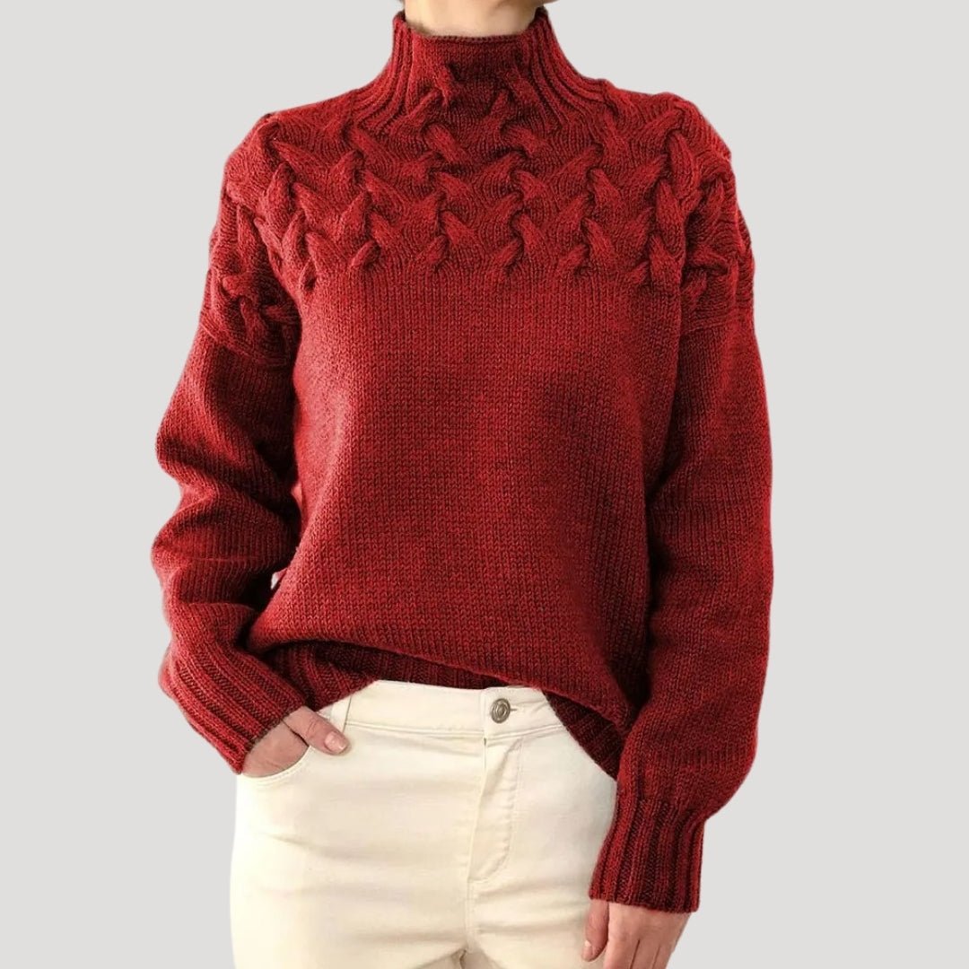 Evelyn | Damen-Rollkragenpullover mit Zopfmuster 9