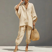 Anna | Elegant women's two-piece set made from finest linen