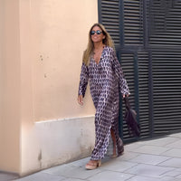 Lia | Elegant and flowing long-sleeve maxi boho dress