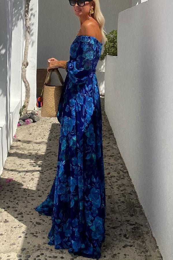 Evi | Schulterfreies Maxikleid mit Blumenmuster 2