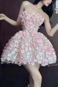 Petra | Sculptural Mini Dress with Flowers for Unforgettable Appearances