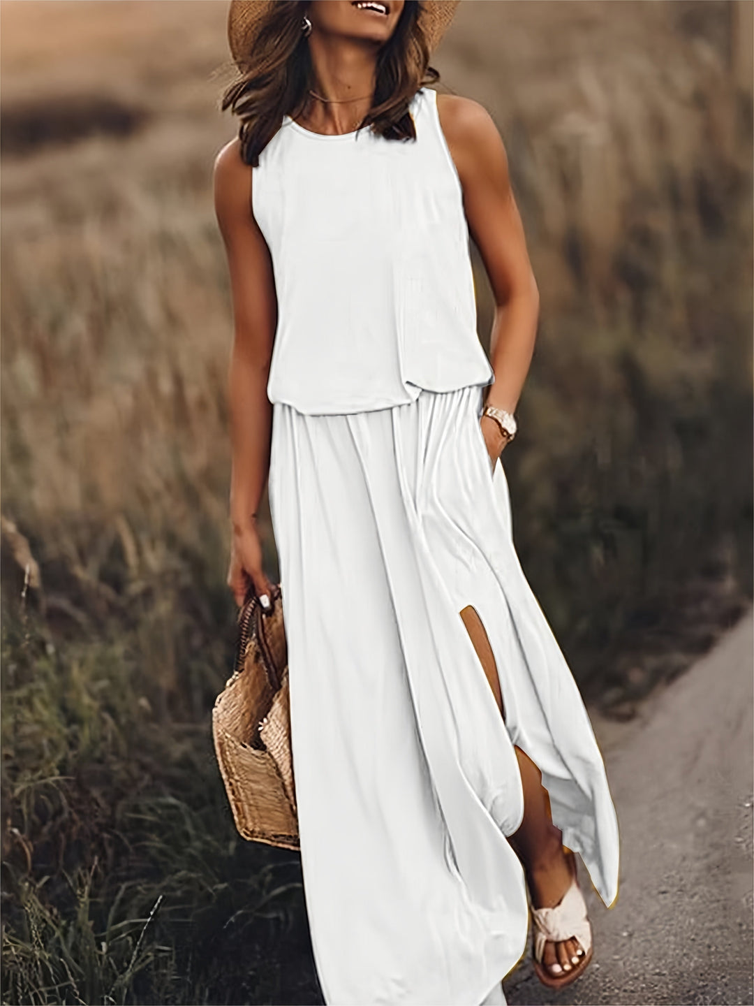 Fiona | Elegantes, Ärmelloses Damenkleid – Festliches Blouson-Maxikleid für Hochzeitsgäste 4