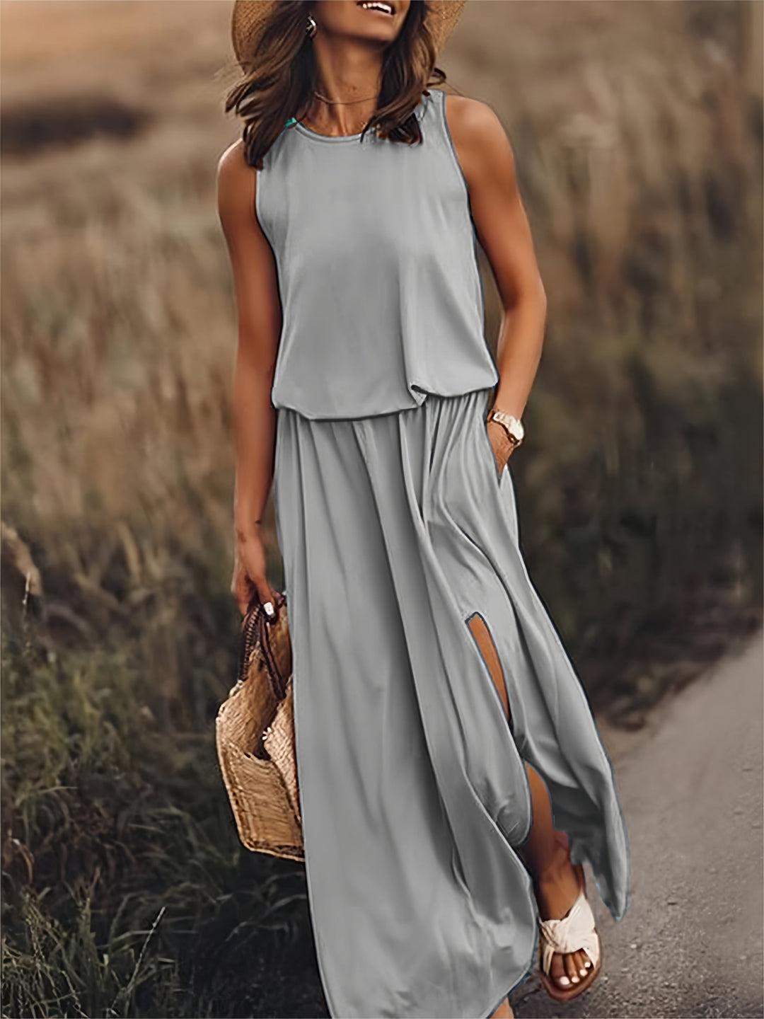 Fiona | Elegantes, Ärmelloses Damenkleid – Festliches Blouson-Maxikleid für Hochzeitsgäste 5