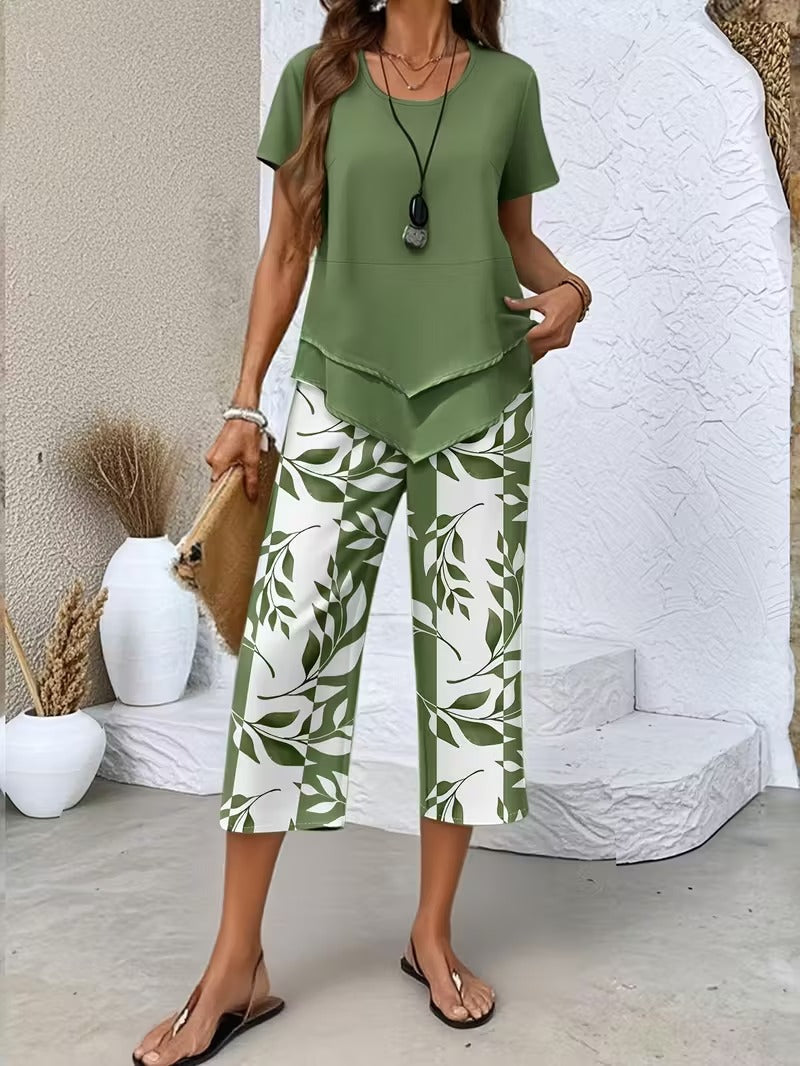 Flora | Elegantes, Bequemes Damen Set – Botanisches Twin Set für Sommerlichkeit 0