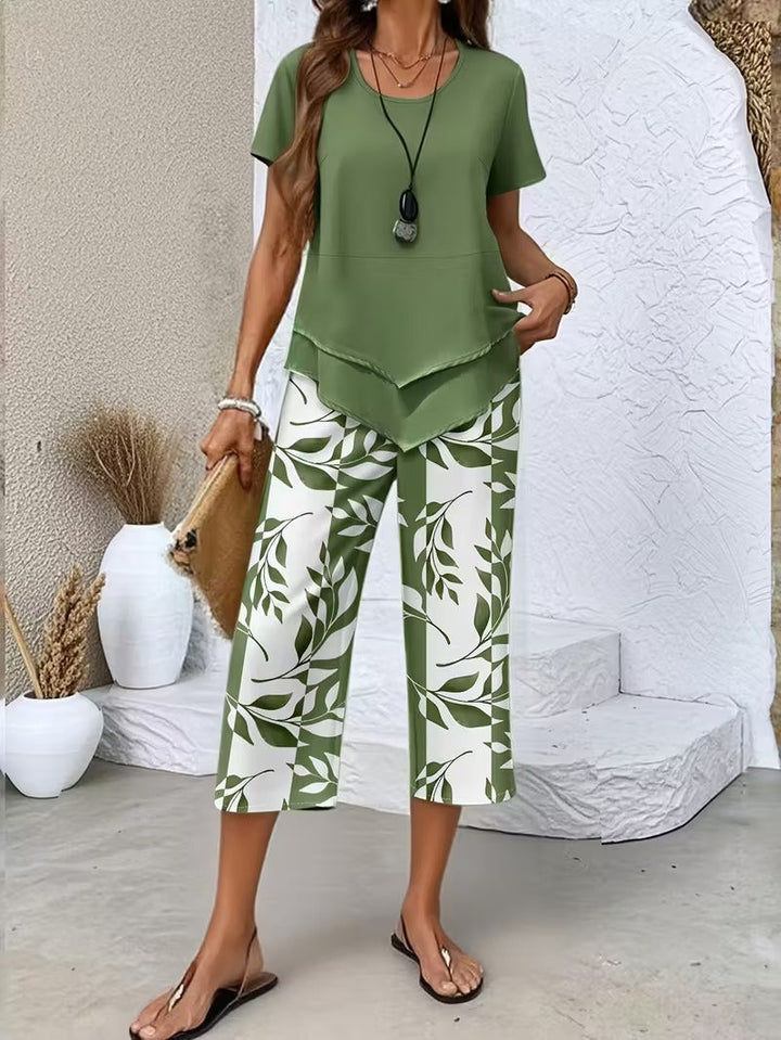 Flora | Elegantes, Bequemes Damen Set – Botanisches Twin Set für Sommerlichkeit 0