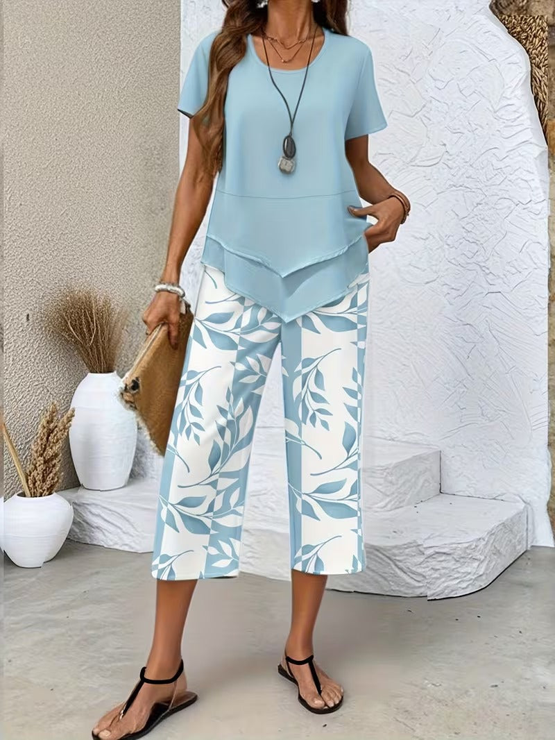 Flora | Elegantes, Bequemes Damen Set – Botanisches Twin Set für Sommerlichkeit 1