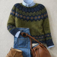 Freya | Classic Fair Isle Norwegian Knit Sweater with Cozy Style