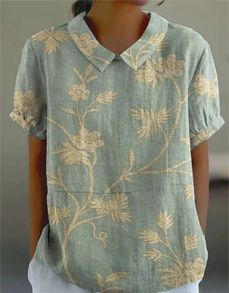 Florien | Langärmlige Bluse mit Vintage-Blumenmuster 0