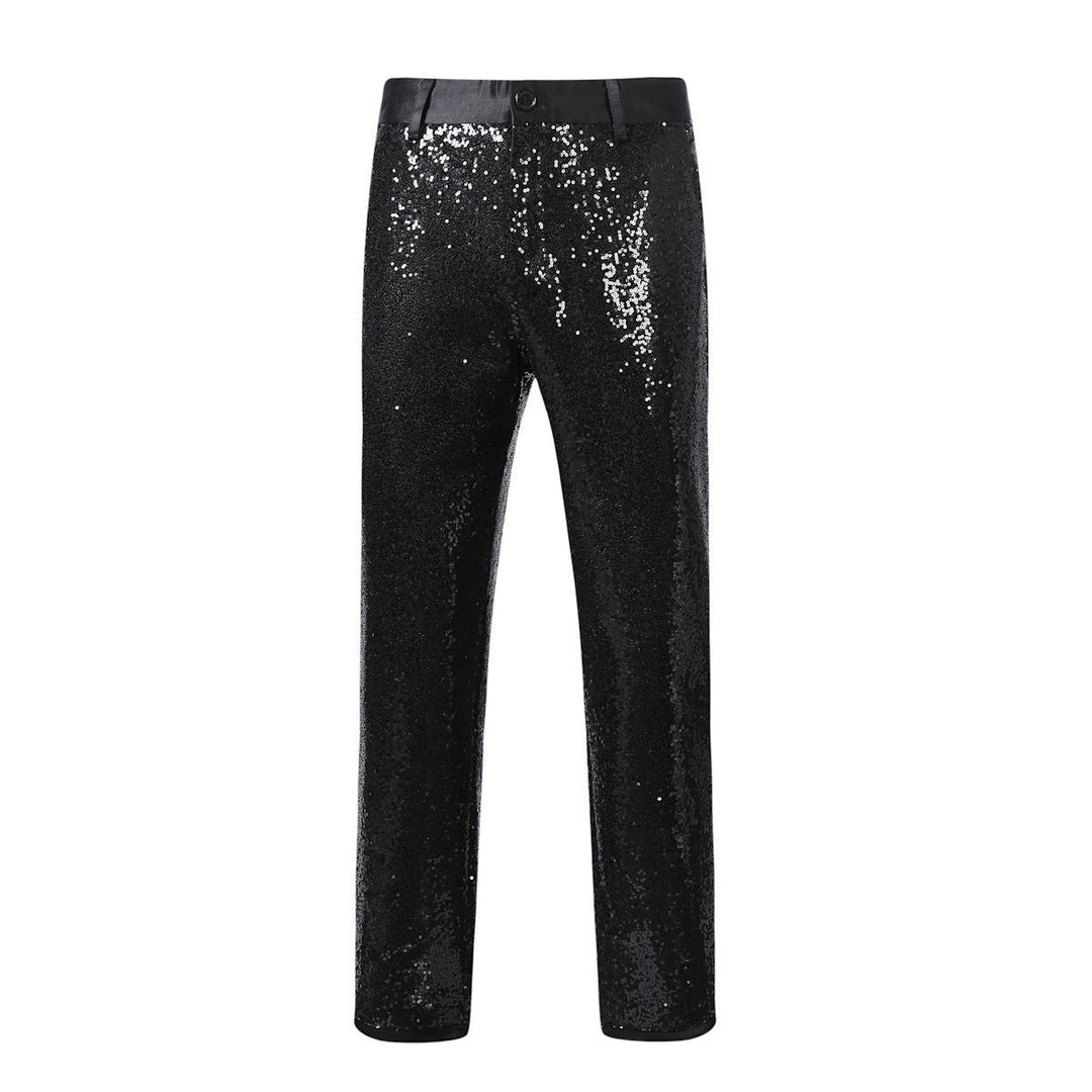 Glareon | Herren Hosen Pailletten Glamourös Modern Fit 2