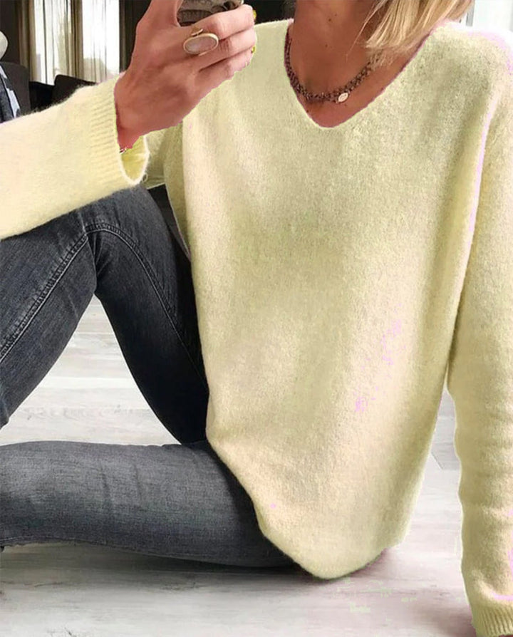Grazia | Eleganter, Bequemer &amp; Vielseitiger Langarmpullover mit V-Ausschnitt 8