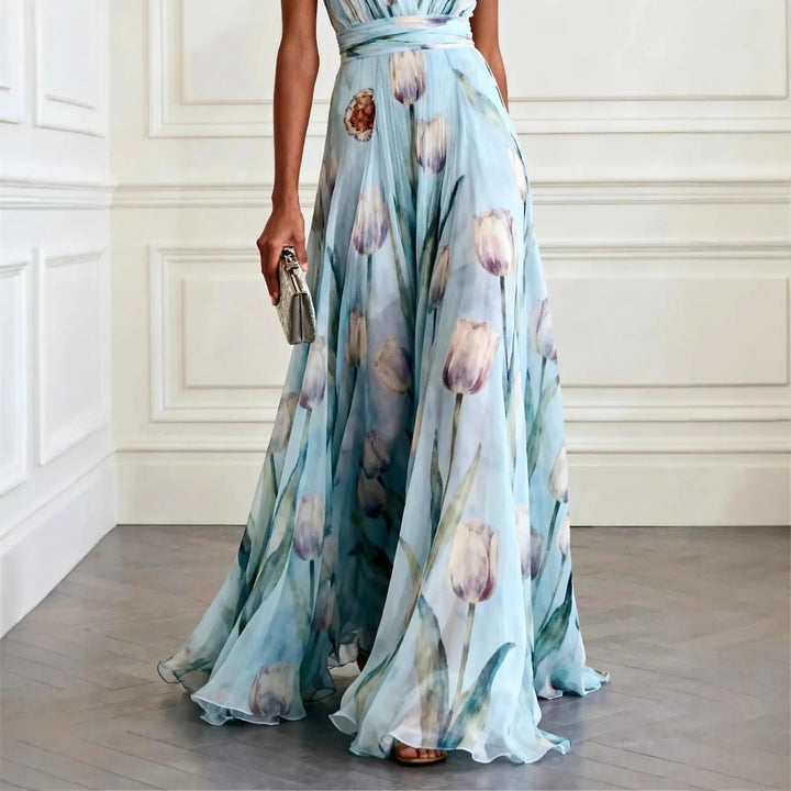 Harmonia | Elegantes Maxikleid mit Blumenmuster – Fließend & Festlich für Sommeranlässe 1