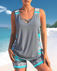 Celestine | Elegant tankini set with a modern pattern