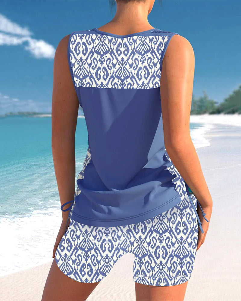 Heidi-Mode | Elegantes, Geometrisches &amp; Bequemes Druck Tankini Set 6